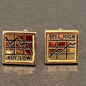 Gold 'Buy Low Sell High' Cufflinks